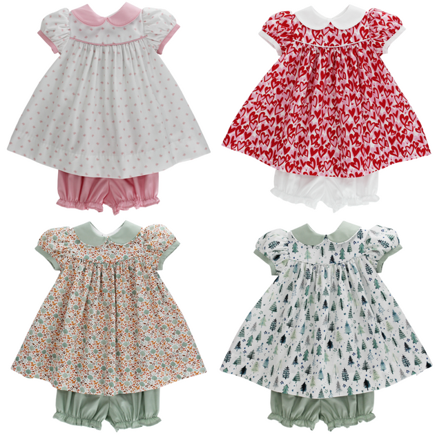 Bailey Boys Girls Float Dress - Pink with Easter Bunny Collar main image 1