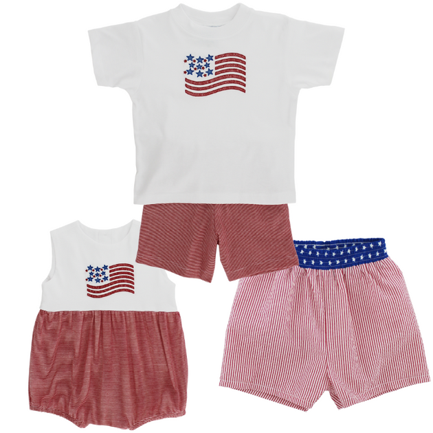 Flag Knit Boys Short Set