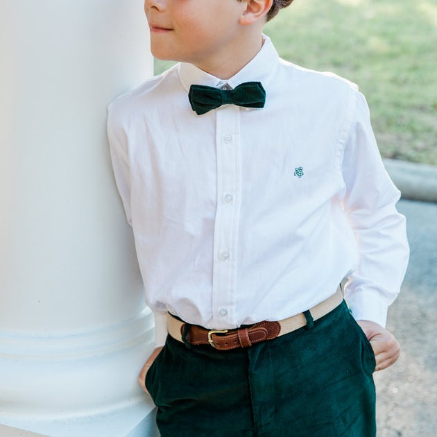 Bailey Boys Roscoe Button Down Shirt- Green Microcheck