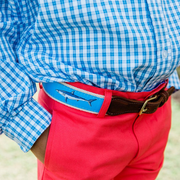 Bailey Boys Buddy Belt - Navy Blue with Mako Shark