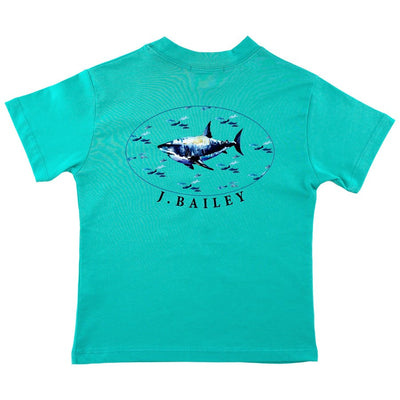 J. Bailey S/S Logo Tee- Shark on Jewel