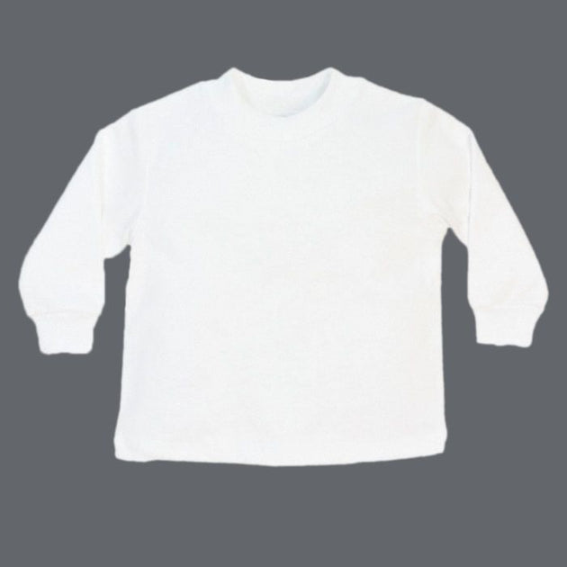 Toddler Long Sleeve T-Shirt Cotton Basic Blank Boys Girls 2T 3T 4T 5/6T NEW
