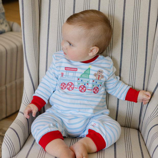 Gingerbread Express - Boys Knit Romper