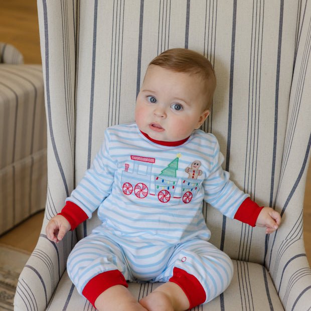 Gingerbread Express - Boys Knit Romper