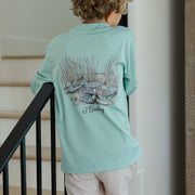 Performance Long Sleeve Logo Tee - Decoy on Green
