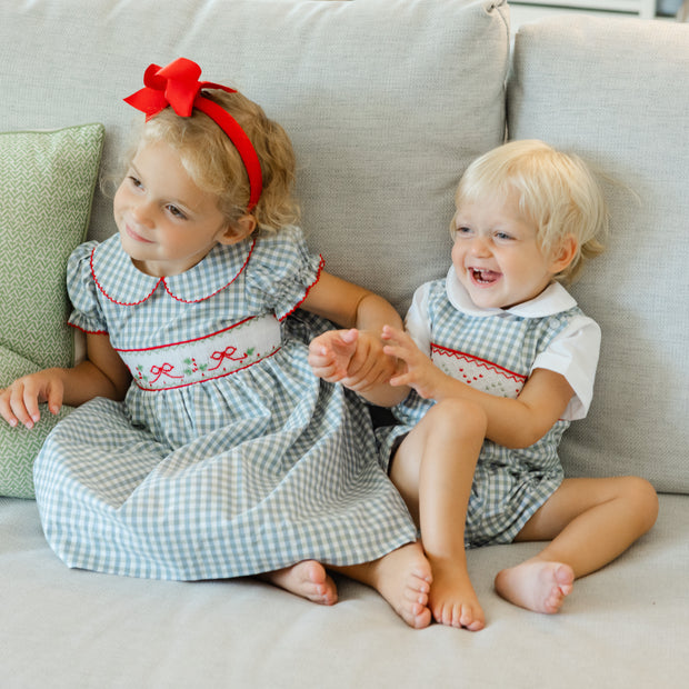 Red Bows on Gingham - Dress