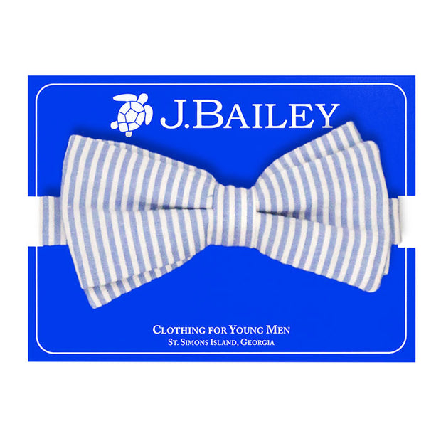 Johnny Bow Tie - Sailor Blue Stripe Seersucker