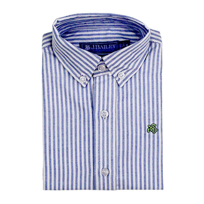 Roscoe Button Down - Blue Striped Oxford