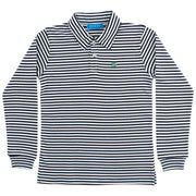 Harry Long Sleeve Polo - Navy & White Stripe