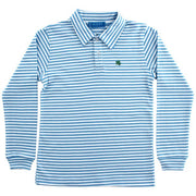 Harry Long Sleeve Polo - Blue & White Stripe