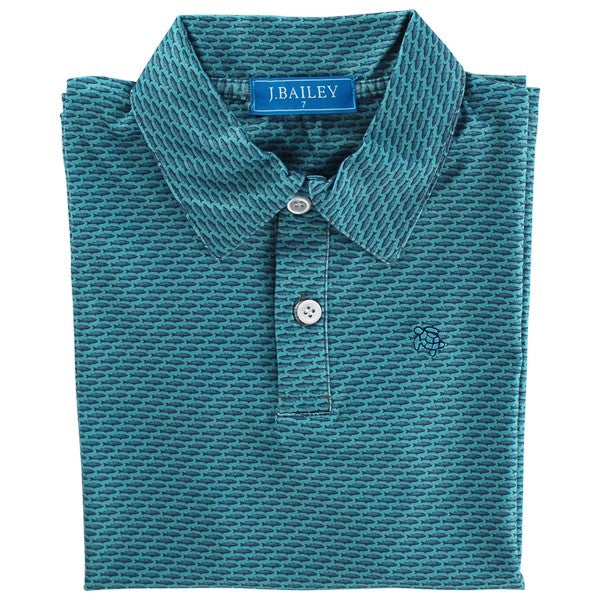 Henry Performance Polo - Fish on Teal