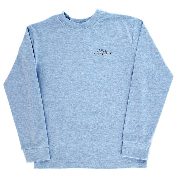 Boys Long Sleeve Logo Tee - Christmas Buck on Blue