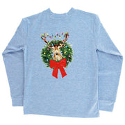 Boys Long Sleeve Logo Tee - Christmas Buck on Blue