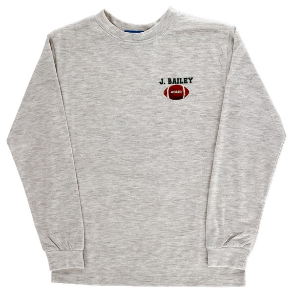 Boys Long Sleeve Logo Tee - Football Duck on Oatmeal