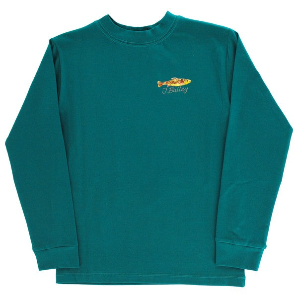 Boys Long Sleeve Logo Tee - Gone Fishing on Teal