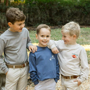 Boys Long Sleeve Logo Tee - Jack-O-Lantern on Grey