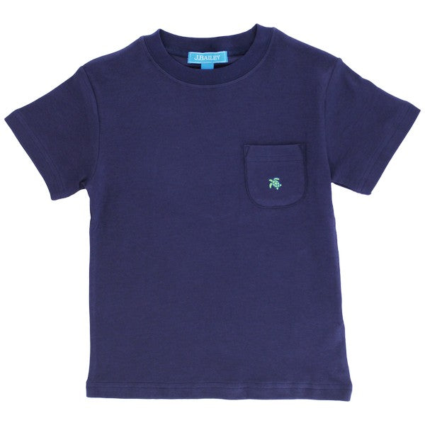 Boy Pocket Tee - Navy