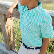 Performance Henry Polo - Green & White Stripe