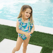 Girls Spandex Swimsuit - Sailboats