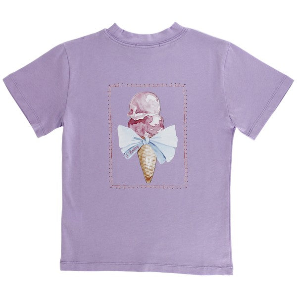 Girls Logo Tee - Ice Cream on Lilac