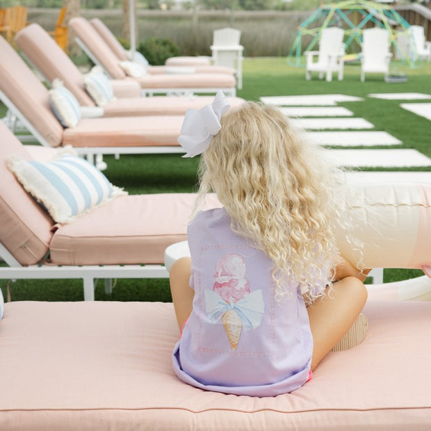 Girls Logo Tee - Ice Cream on Lilac