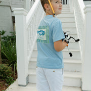 Logo Tee - Fish on Heathered Blue