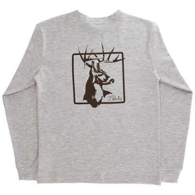 Long Sleeve Logo Tee - Deer on Oatmeal