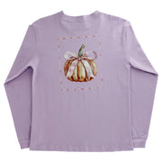 Girls Long Sleeve Logo Tee - Pumpkin on Lavender