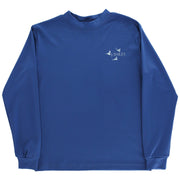 Performance Long Sleeve Logo Tee - Camo Dog on Denim