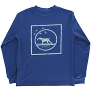 Performance Long Sleeve Logo Tee - Camo Dog on Denim