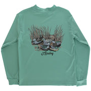 Performance Long Sleeve Logo Tee - Decoy on Green
