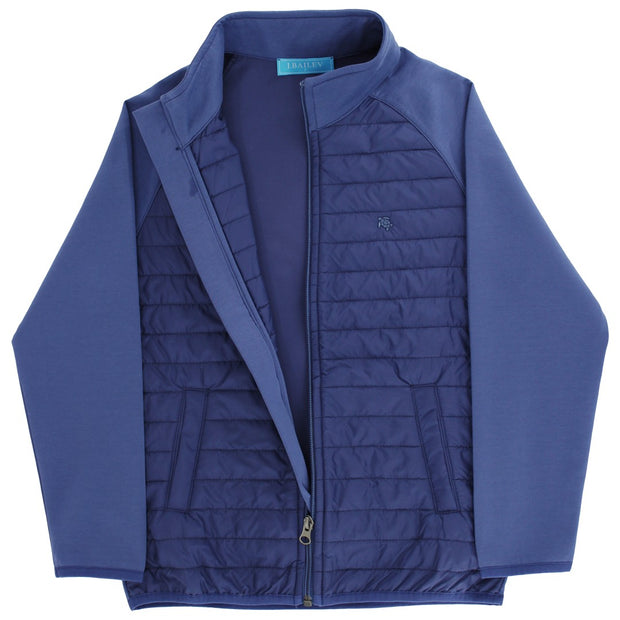 Quilted Bomber Jacket - Navy