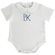 White Knit - Boys Short Sleeve Onesie