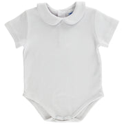 White Knit - Boys Short Sleeve Onesie
