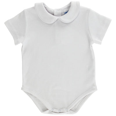 White Knit - Boys Short Sleeve Onesie