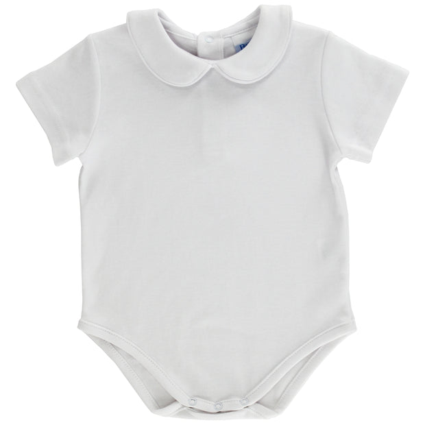 White Knit - Boys Short Sleeve Onesie