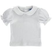 White Knit- Girls Short Sleeve Blouse