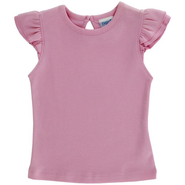 Ruffled Sleeve Tee - Light Pink