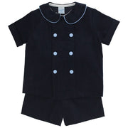 Navy Cord/Cornflower- Dressy Short Set