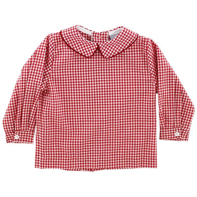 Red Check - Boys Piped Shirt