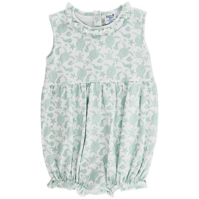 Turtle Print - Girls Knit Infant Bubble