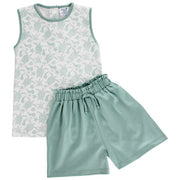 Turtle Print - Girls Knit Short Set