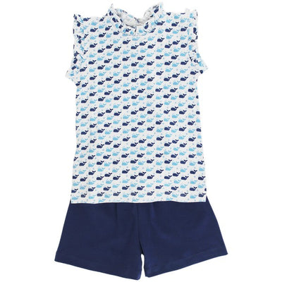 Whale Tales - Girls Knit Short Set