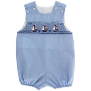 Smocked Sailboats - Boys Infant Bubble