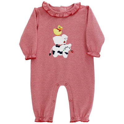 Barnyard Buddies - Girls Knit Romper