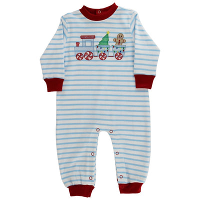 Gingerbread Express - Boys Knit Romper