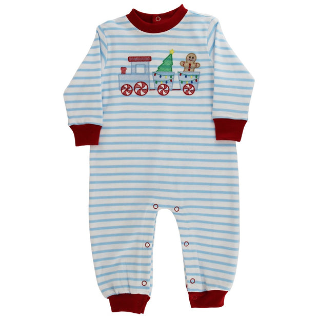 Gingerbread Express - Boys Knit Romper