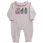 Gingerbread Express - Girls Knit Romper
