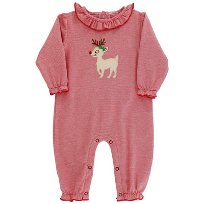 Reindeer Games - Girls Knit Romper