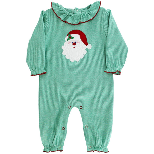 Santa - Girls Knit Romper